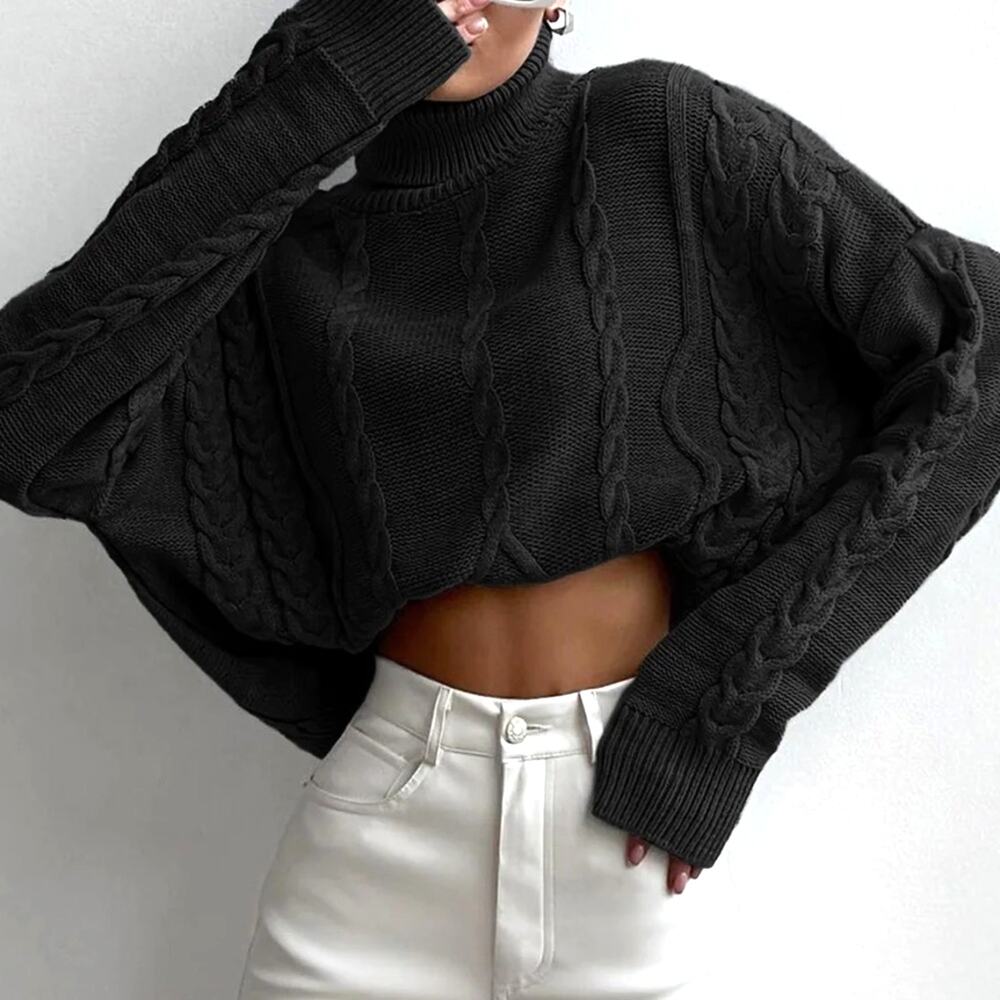 NWT REVOLVE & MINIMALIST lovers COMMENSE oversized cropped cableknit sweater M